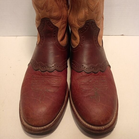 BOULET Canada Ladies 8.5 Western Boots Apache Whaler Buckskin 3131 - Picture 4 of 14